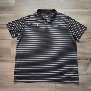 Jordan Tech Stripe Polo Shirt - Black/White